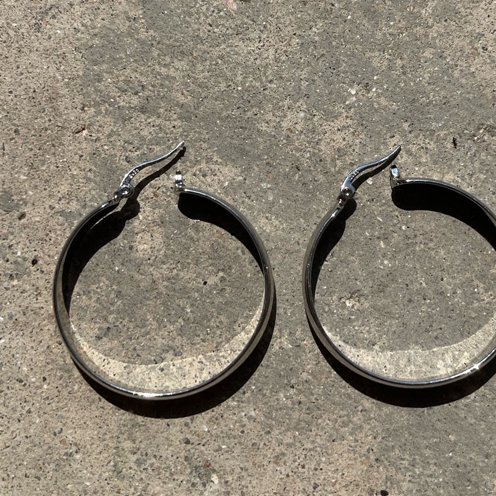 925 Sterling Silver Hoop Earrings Diamond Cut Textured Hoop Earrings